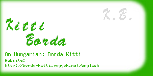 kitti borda business card